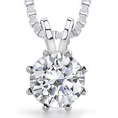 Round Brilliant Moissanite 8-Prong Octet Solitaire Pendant