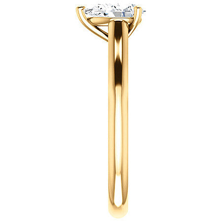 Pear Scroll Accented Solitaire Engagement Ring