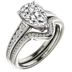 Pear & Diamond Channel Set Engagement Ring