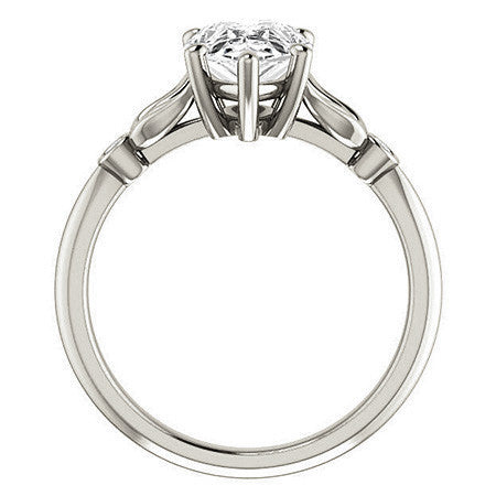 Floral Inspired Pear Cathedral Engagement Ring