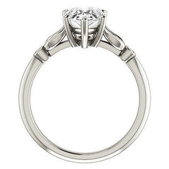 Floral Inspired Pear Cathedral Engagement Ring