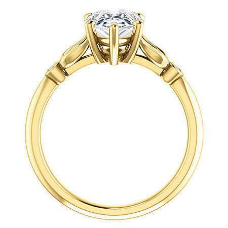 Floral Inspired Pear Cathedral Engagement Ring