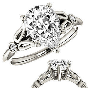 Floral Inspired Pear Cathedral Engagement Ring