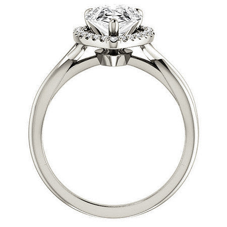 Pear Moissanite Infinity Halo Cathedral Engagement Ring