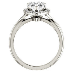 Pear Moissanite Infinity Halo Cathedral Engagement Ring
