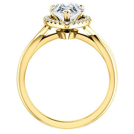 Pear Moissanite Infinity Halo Cathedral Engagement Ring