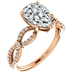 Pear Cut Moissanite Infinity Styled Engagement Ring