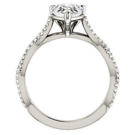 Pear Moissanite Infinity Cathedral Engagement Ring