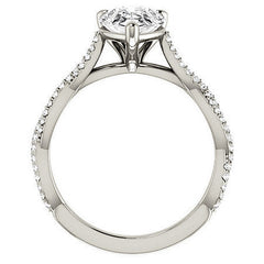 Pear Moissanite Infinity Cathedral Engagement Ring
