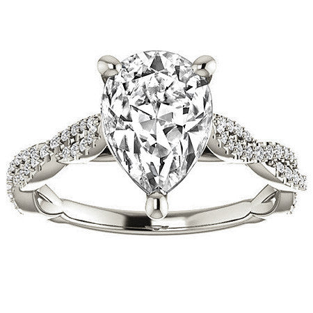 Pear Moissanite Infinity Cathedral Engagement Ring