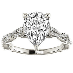 Pear Moissanite Infinity Cathedral Engagement Ring