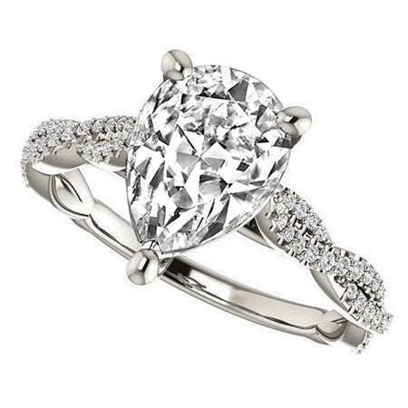 Pear Moissanite Infinity Cathedral Engagement Ring