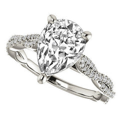 Pear Moissanite Infinity Cathedral Engagement Ring