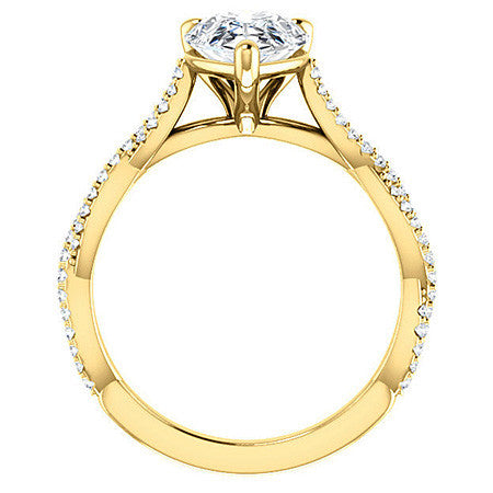 Pear Moissanite Infinity Cathedral Engagement Ring