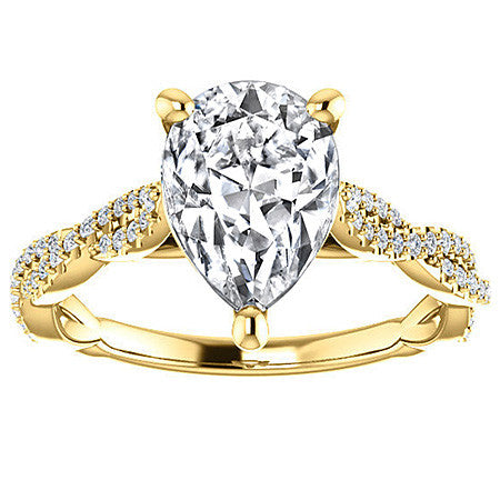 Pear Moissanite Infinity Cathedral Engagement Ring