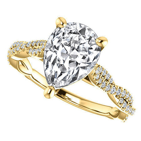 Pear Moissanite Infinity Cathedral Engagement Ring