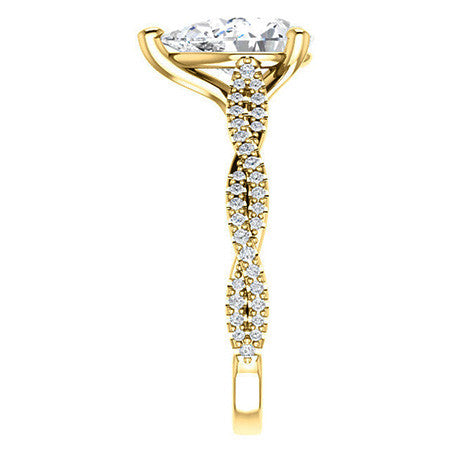 Pear Moissanite Infinity Cathedral Engagement Ring
