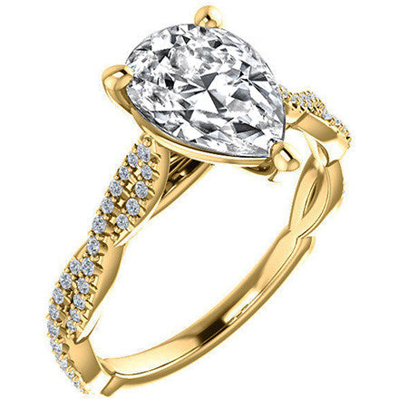Pear Moissanite Infinity Cathedral Engagement Ring