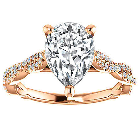 Pear Moissanite Infinity Cathedral Engagement Ring