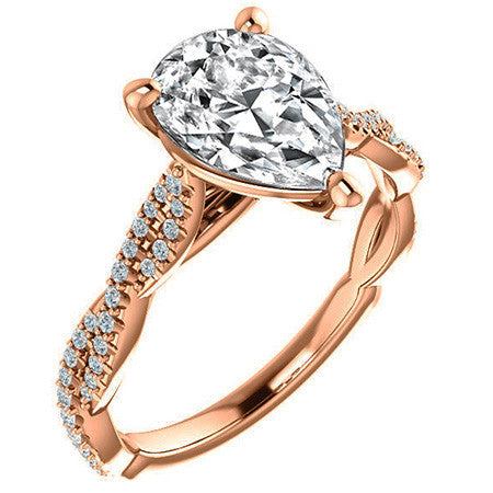 Pear Moissanite Infinity Cathedral Engagement Ring
