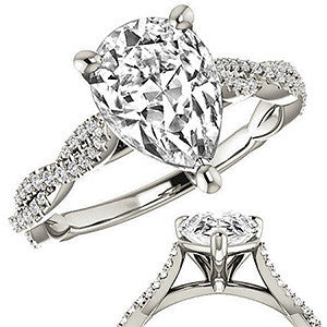 Pear Moissanite Infinity Cathedral Engagement Ring