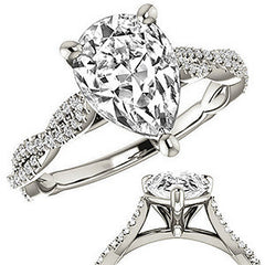 Pear Moissanite Infinity Cathedral Engagement Ring