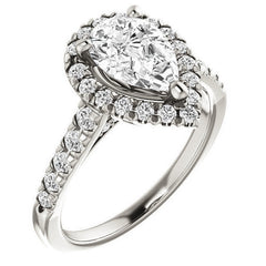 Pear Halo/Cathedral Engagement Ring