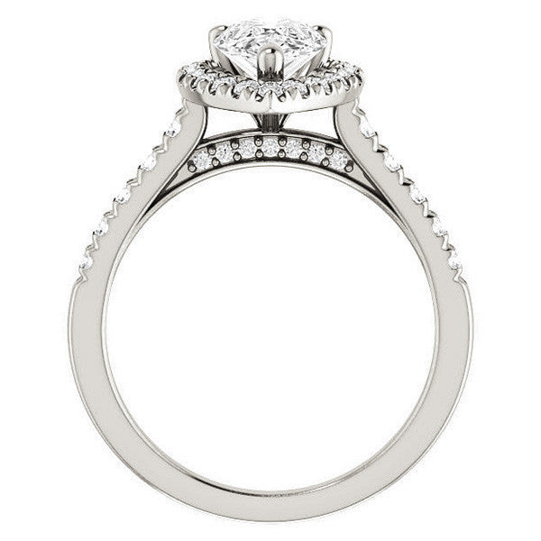 Pear Halo/Cathedral Engagement Ring