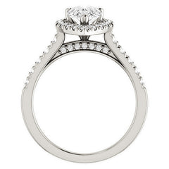 Pear Halo/Cathedral Engagement Ring