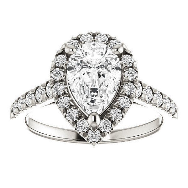 Pear Halo/Cathedral Engagement Ring