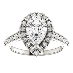 Pear Halo/Cathedral Engagement Ring