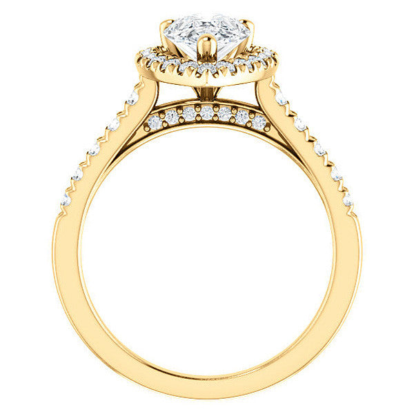 Pear Halo/Cathedral Engagement Ring