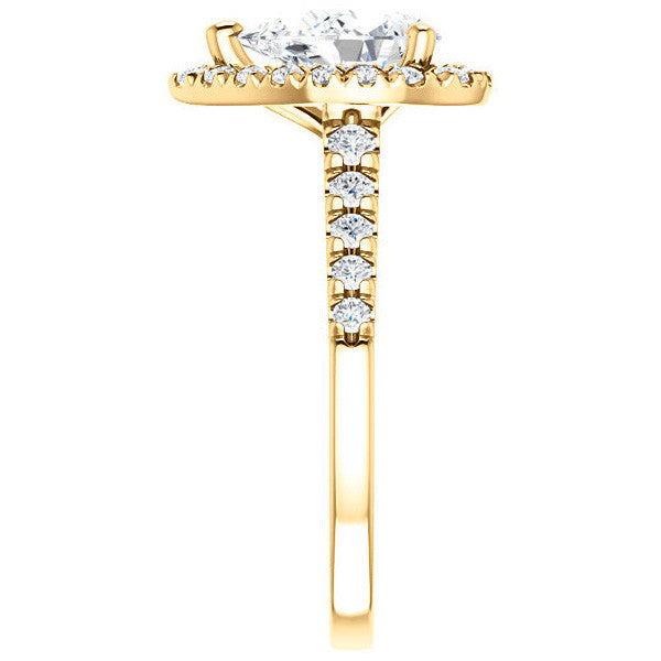 Pear Halo/Cathedral Engagement Ring