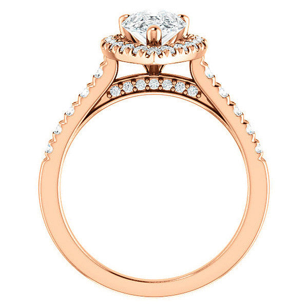 Pear Halo/Cathedral Engagement Ring
