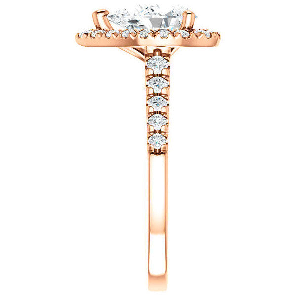 Pear Halo/Cathedral Engagement Ring