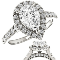 Pear Halo/Cathedral Engagement Ring