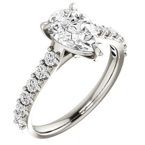 Pear shaped Moissanite Engagement Ring