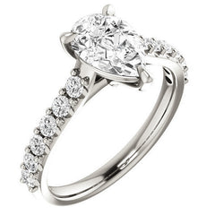 Pear shaped Moissanite Engagement Ring