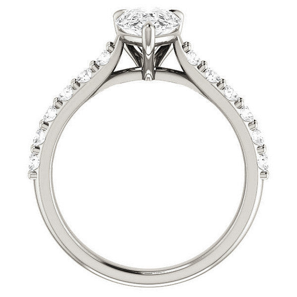 Pear shaped Moissanite Engagement Ring
