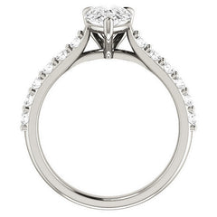 Pear shaped Moissanite Engagement Ring