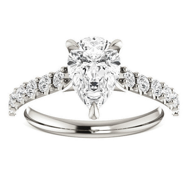 Pear shaped Moissanite Engagement Ring