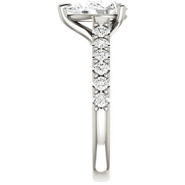 Pear shaped Moissanite Engagement Ring