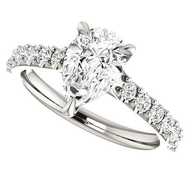 Pear shaped Moissanite Engagement Ring