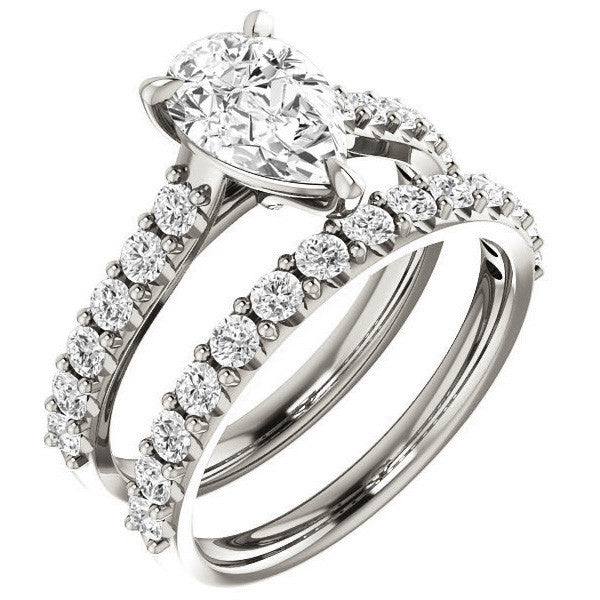 Pear shaped Moissanite Engagement Ring