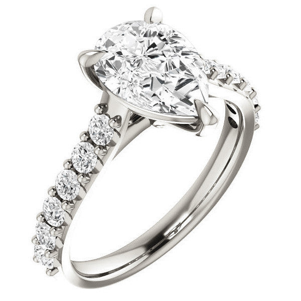 Pear shaped Moissanite Engagement Ring