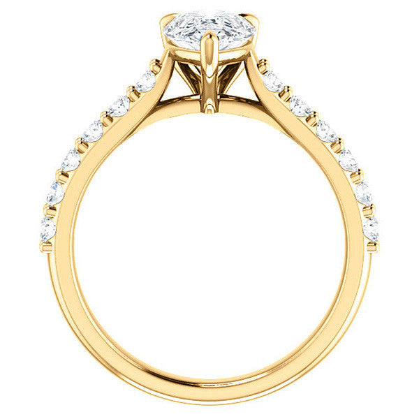 Pear shaped Moissanite Engagement Ring