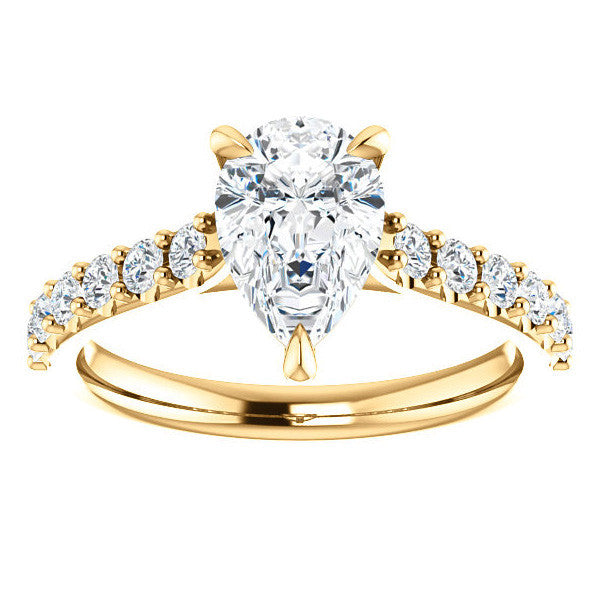 Pear shaped Moissanite Engagement Ring