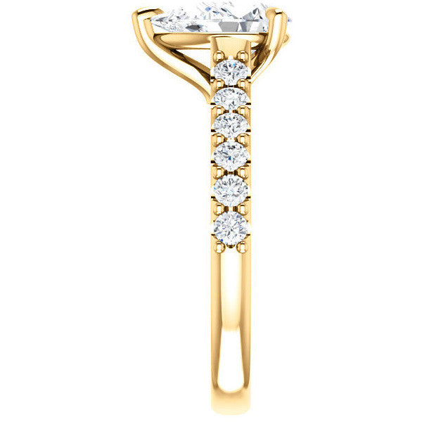 Pear shaped Moissanite Engagement Ring