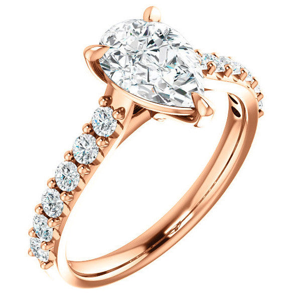 Pear shaped Moissanite Engagement Ring