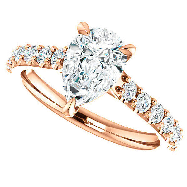Pear shaped Moissanite Engagement Ring